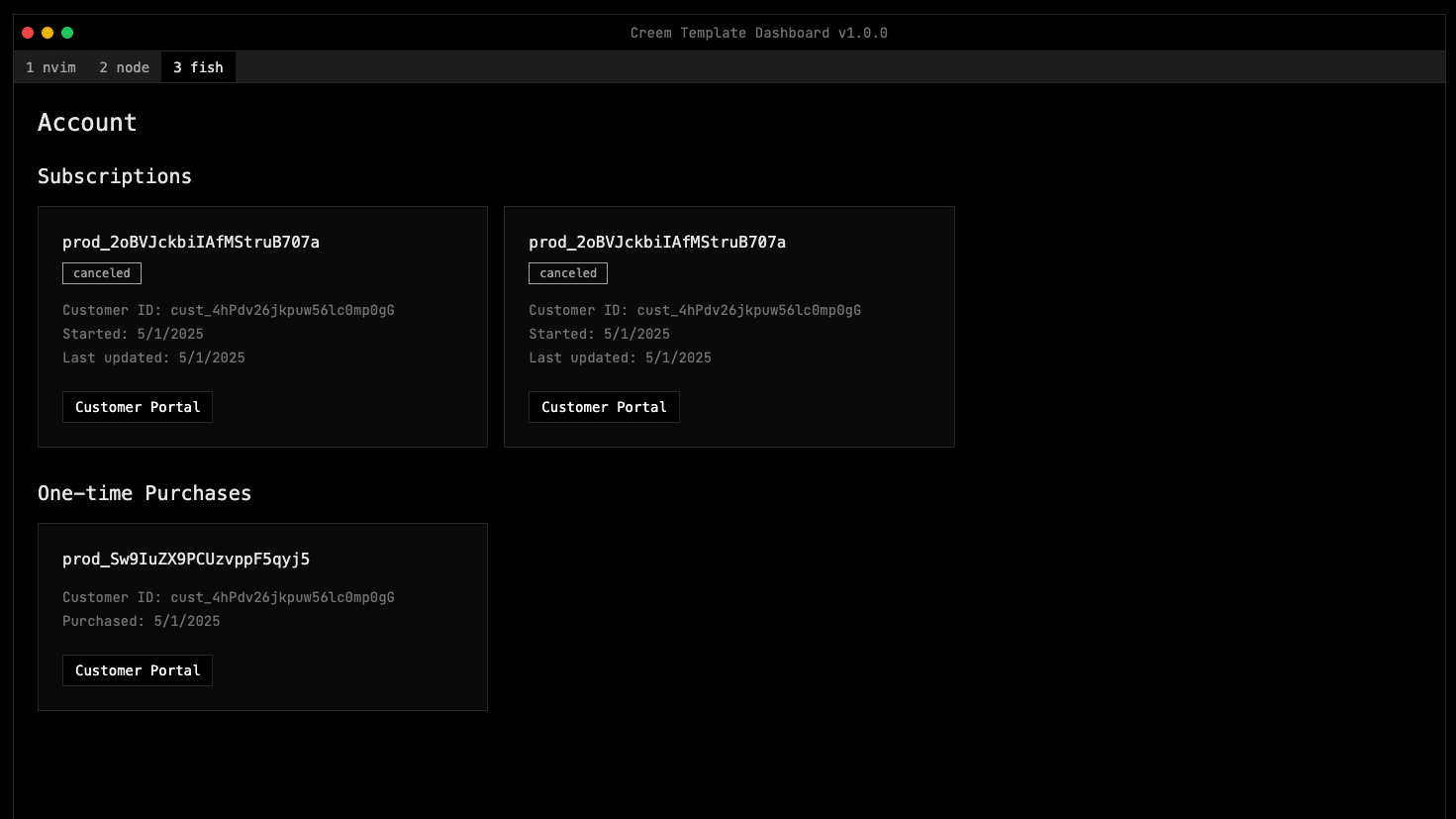 Customer Portal Screenshot